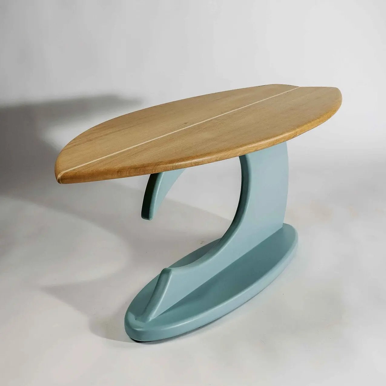 Table basse surf bois massif chêne pied vague 6