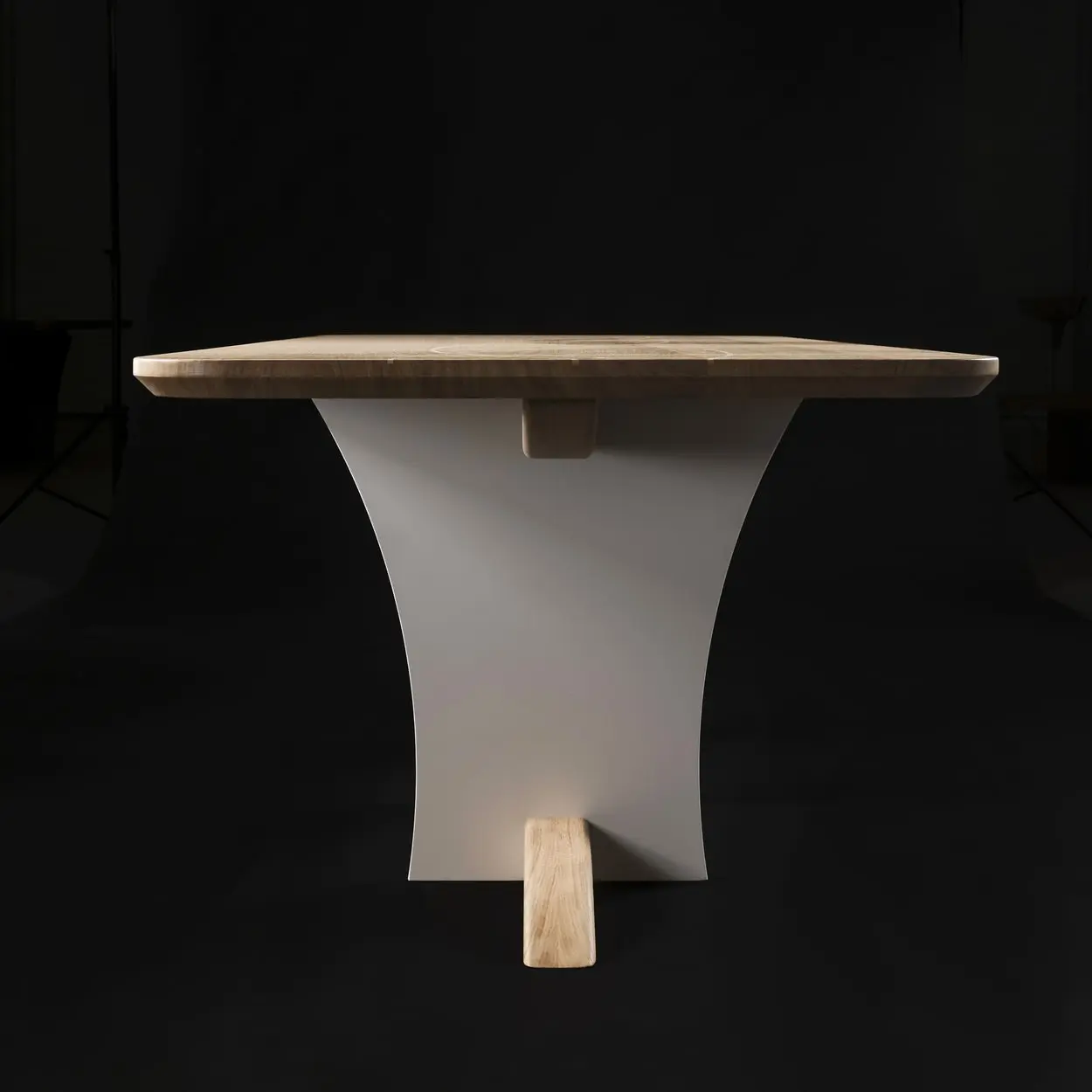 Table à manger bois massif chêne érable pied corian 3