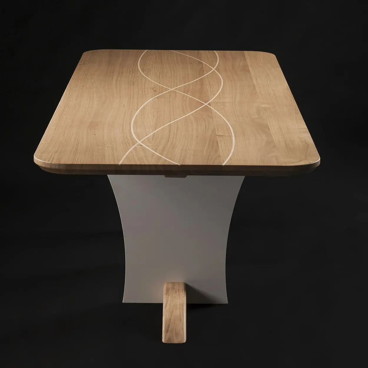 Table à manger bois massif chêne érable pied corian 4