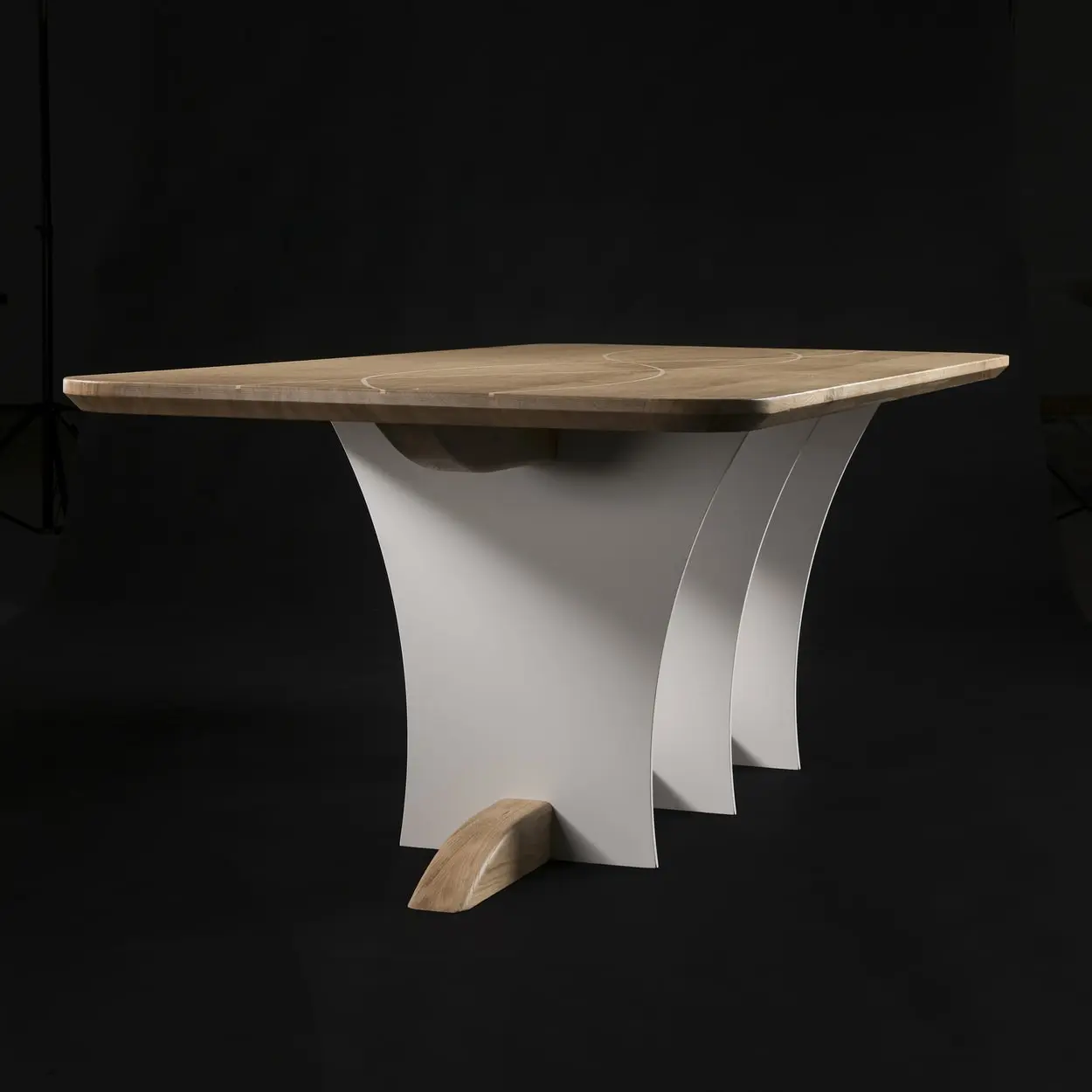 Table à manger bois massif chêne érable pied corian 5