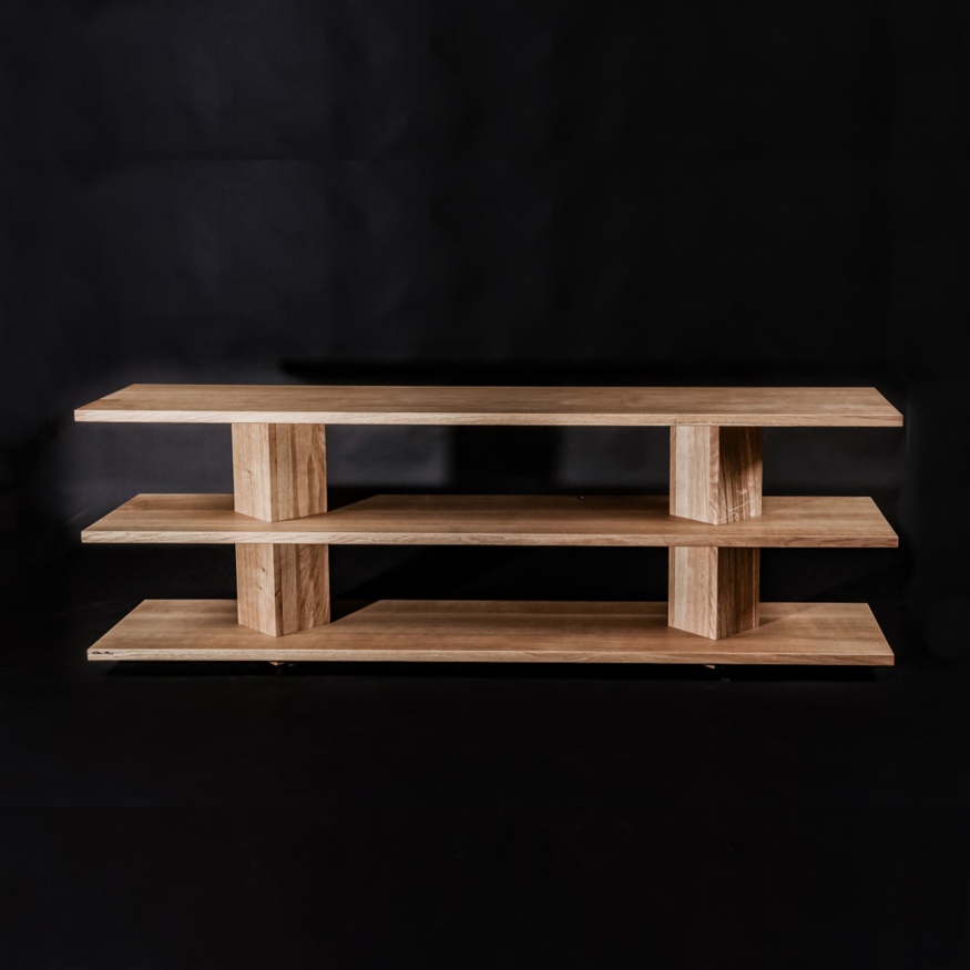 meuble console design banc bois massif chêne huilé mini