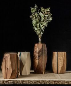 Vases en bois massif artisanat français